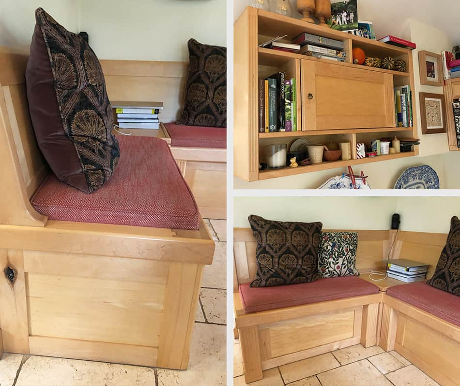 Handcrafted traditional seating & storage for a client in Berkshire